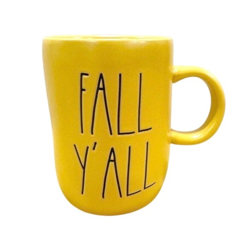 Rae Dunn Mug Ceramic Yellow Fall Y'all Back to School Yellow Black Teacher Gift